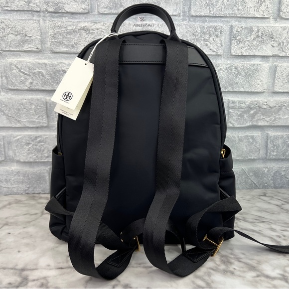 Tory Burch Ella Nylon Backpack In Black - Picture 5 of 13